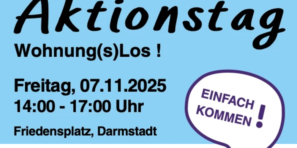 Aktionstag Wohnungslos Freitag, 17.11.2025 Friedensplatz Darmstadt