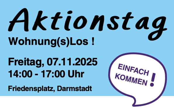 Aktionstag Wohnungslos Freitag, 17.11.2025 Friedensplatz Darmstadt