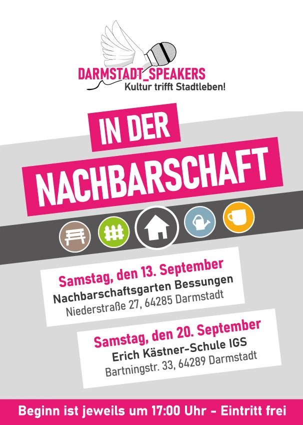 Flyer DARMSTADT_SPEAKERS Veranstaltungen Bessungen & Kranichstein