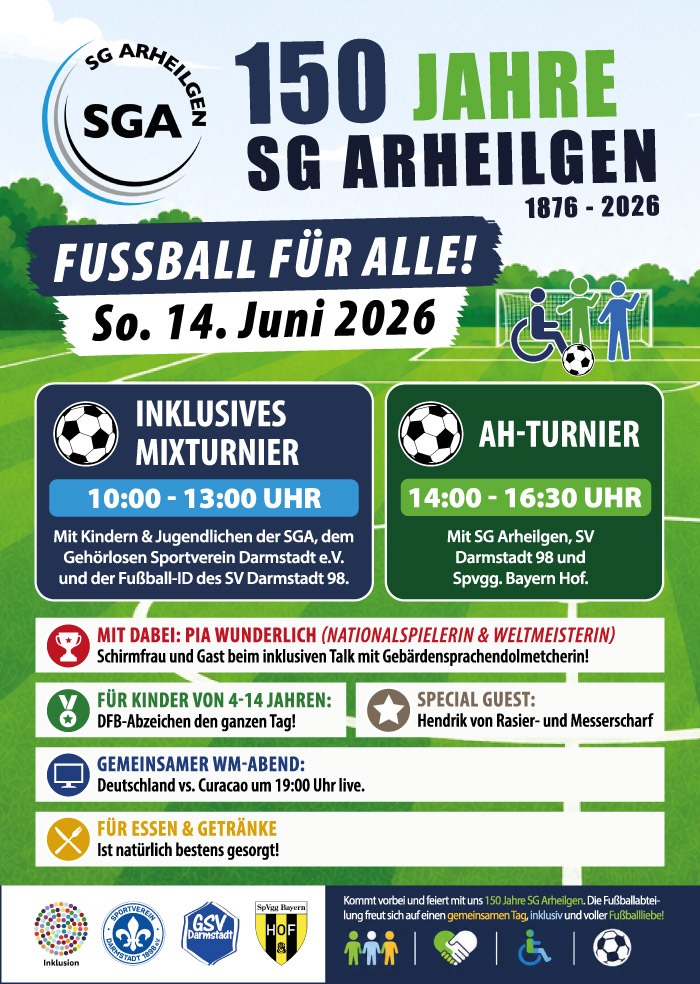 150 Jahre SG Arheilgen - Veranstaltungsplakat